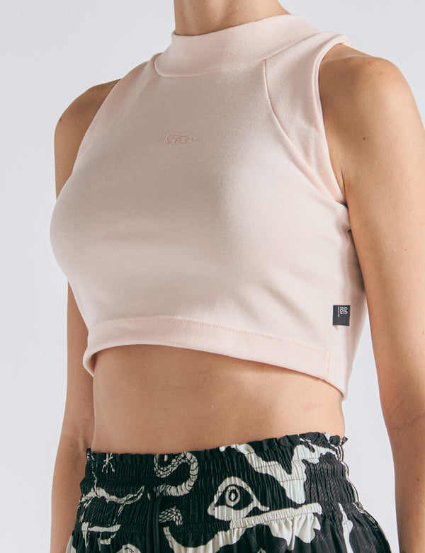 Crop Top Raglan  palo de rosa Mujer