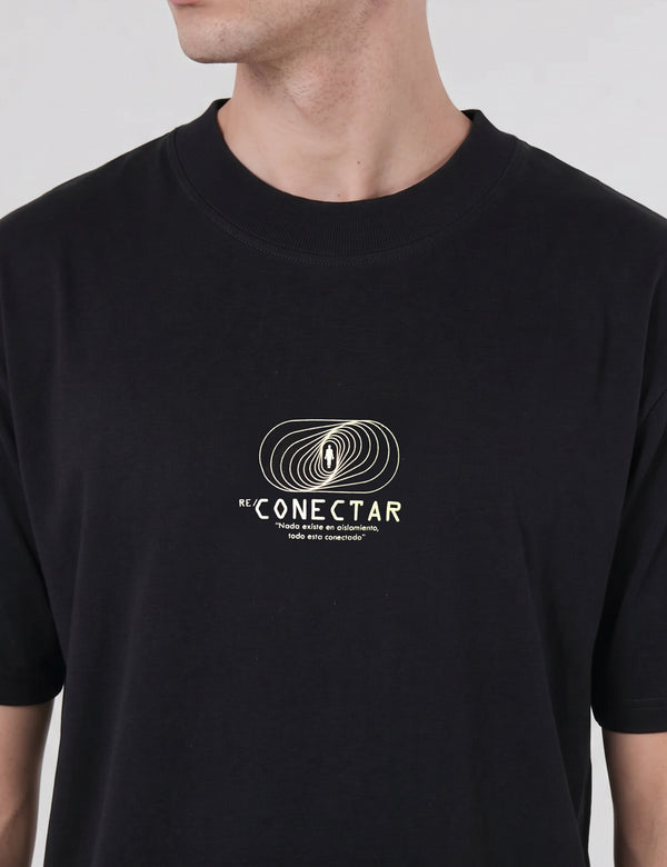 Camiseta regular fit Totem negro hombre