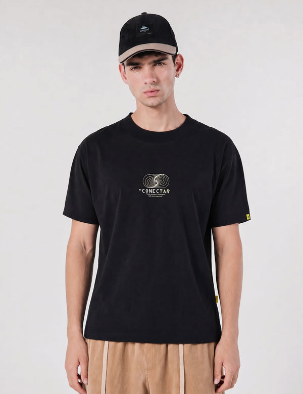 Camiseta regular fit Totem negro hombre