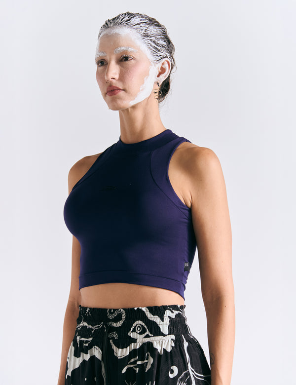 Crop Top Raglan  azul rey Mujer