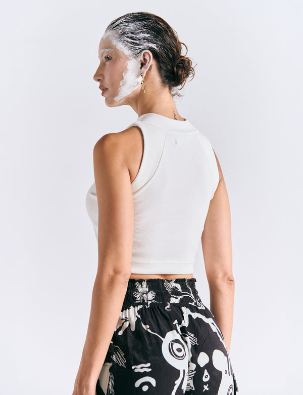 Crop Top Raglan  crudo Mujer