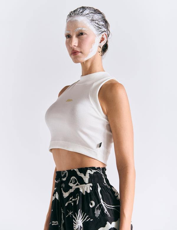 Crop Top Raglan  crudo Mujer
