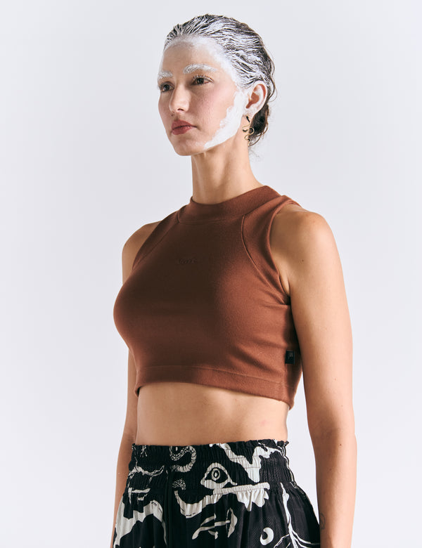 Crop Top Raglan  terracota Mujer