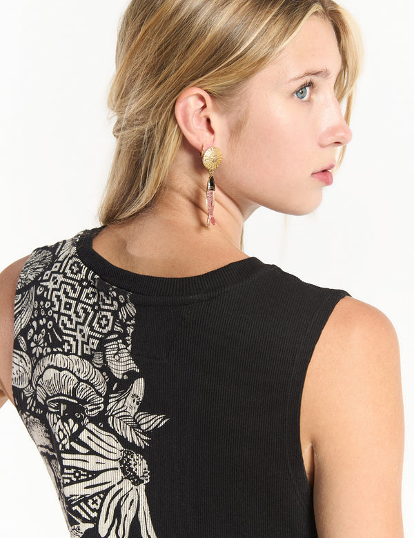 Vestido Corto cuello Fauno Alto negro Mujer