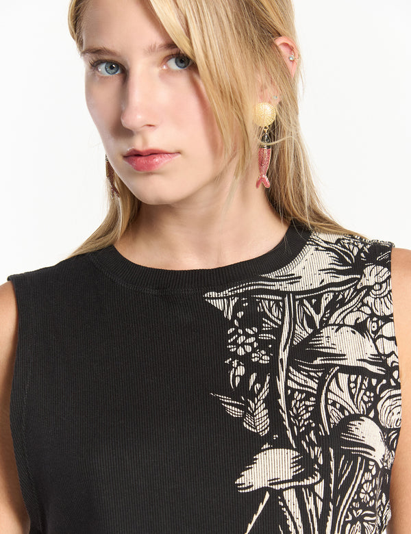 Vestido Corto cuello Fauno Alto negro Mujer