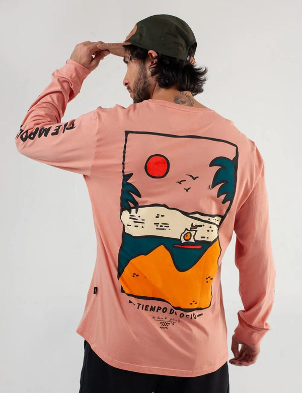 Camibuso Regular Fit Tiempo de Ocio Salmón Hombre