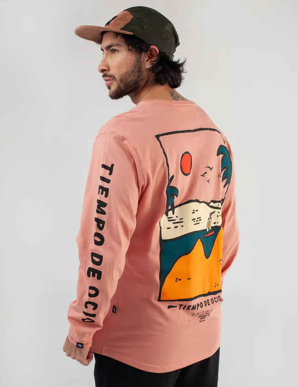 Camibuso Regular Fit Tiempo de Ocio Salmón Hombre