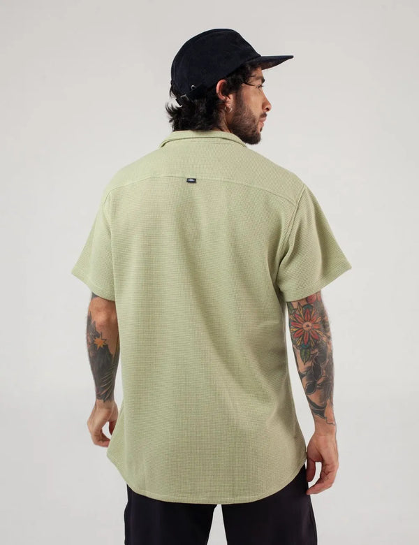 Camisa Cuello Sport manga corta Corrientes Verde Pistacho Hombre