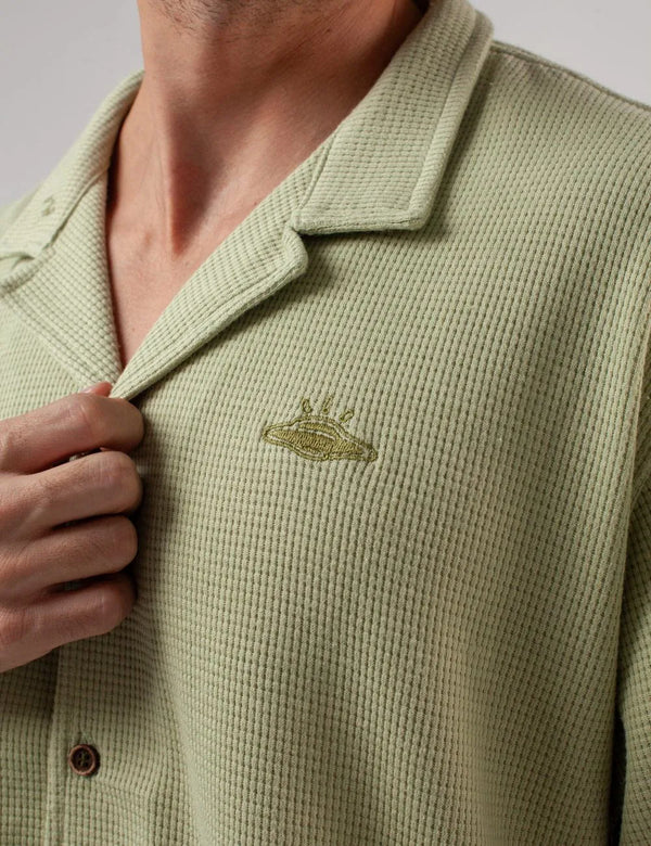 Camisa Cuello Sport manga corta Corrientes Verde Pistacho Hombre