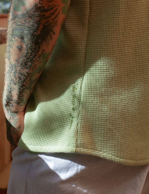 Camisa Cuello Sport manga corta Corrientes Verde Pistacho Hombre