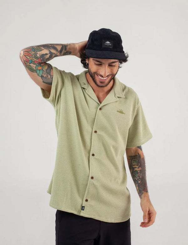 Camisa Cuello Sport manga corta Corrientes Verde Pistacho Hombre