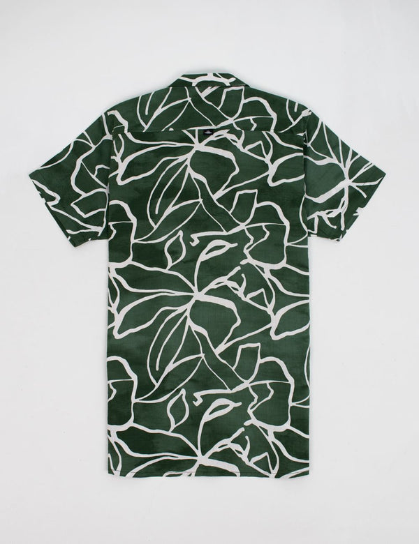 Camisa Cuello Sport manga corta Plantación verde Hombre