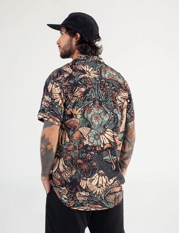 Camisa Cuello Sport manga corta Jardin de los Dioses multicolor Hombre