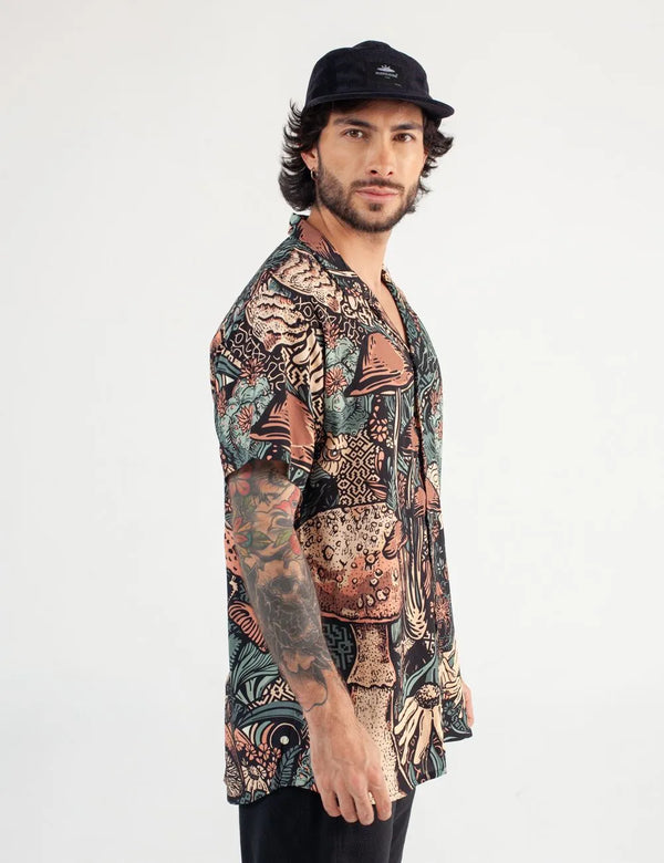 Camisa Cuello Sport manga corta Jardin de los Dioses multicolor Hombre