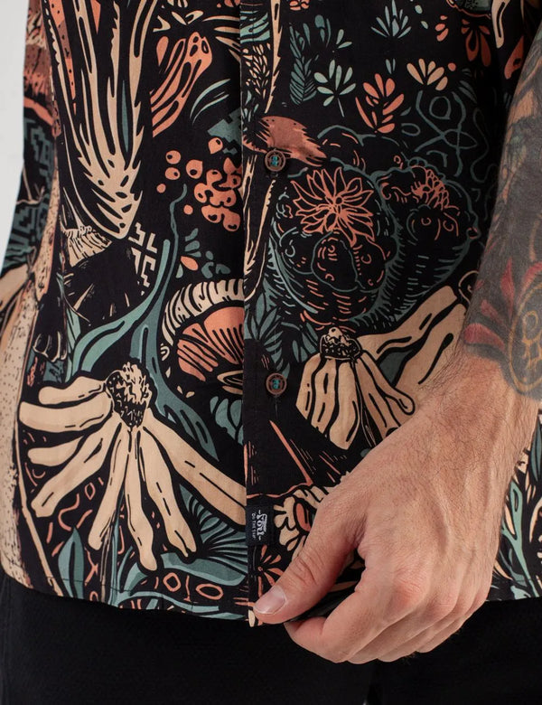 Camisa Cuello Sport manga corta Jardin de los Dioses multicolor Hombre