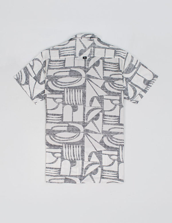 Camisa Cuello Sport manga corta Colibri crudo + negro Hombre