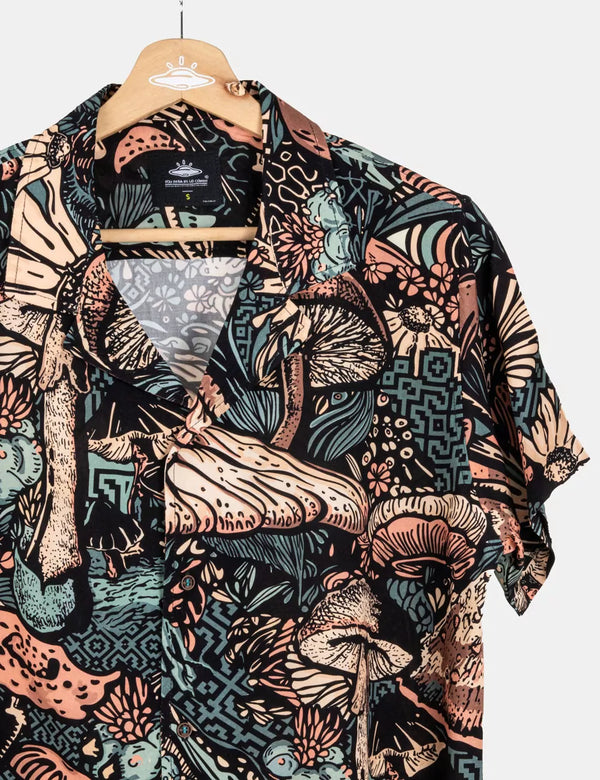 Camisa Cuello Sport manga corta Jardin de los Dioses multicolor Hombre
