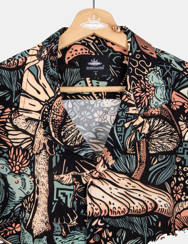 Camisa Cuello Sport manga corta Jardin de los Dioses multicolor Hombre