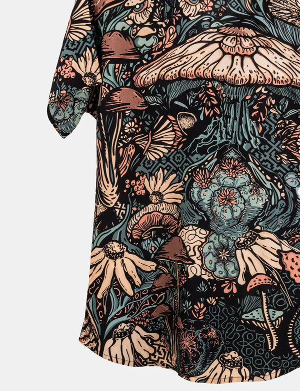 Camisa Cuello Sport manga corta Jardin de los Dioses multicolor Hombre