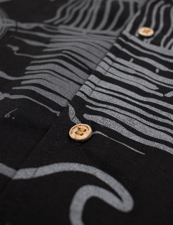 Camisa Cuello Sport manga corta Sinestesia negro Hombre