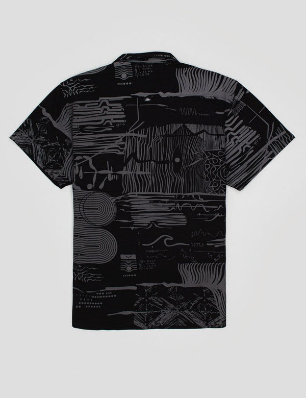 Camisa Cuello Sport manga corta Sinestesia negro Hombre