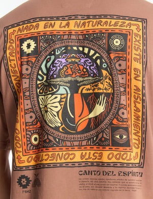 Camiseta color estampada marron