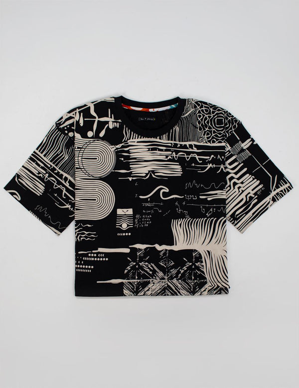 Camiseta Oversize Sound negro Mujer