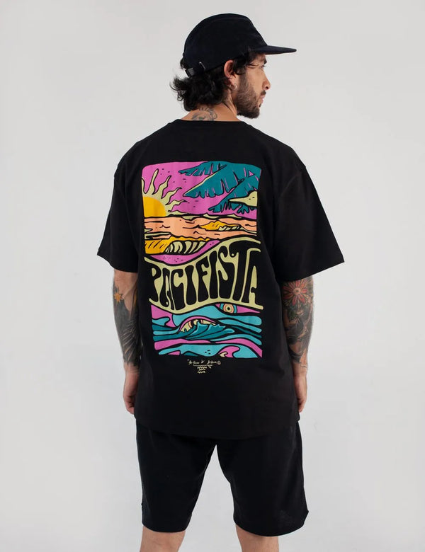 Camiseta Oversize Pacifista negro Hombre
