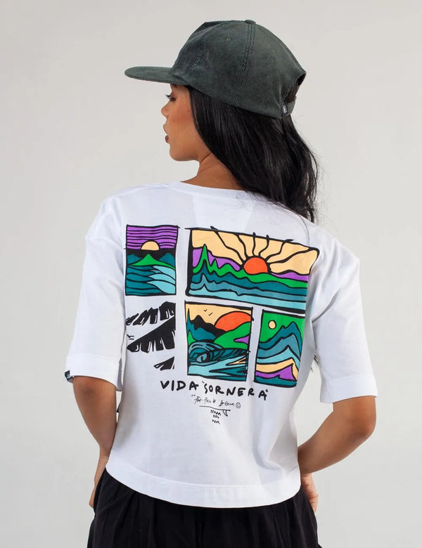 Camiseta Oversize Live Cool Blanco Mujer