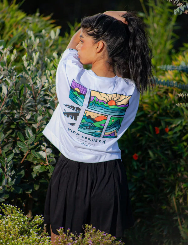 Camiseta Oversize Live Cool Blanco Mujer