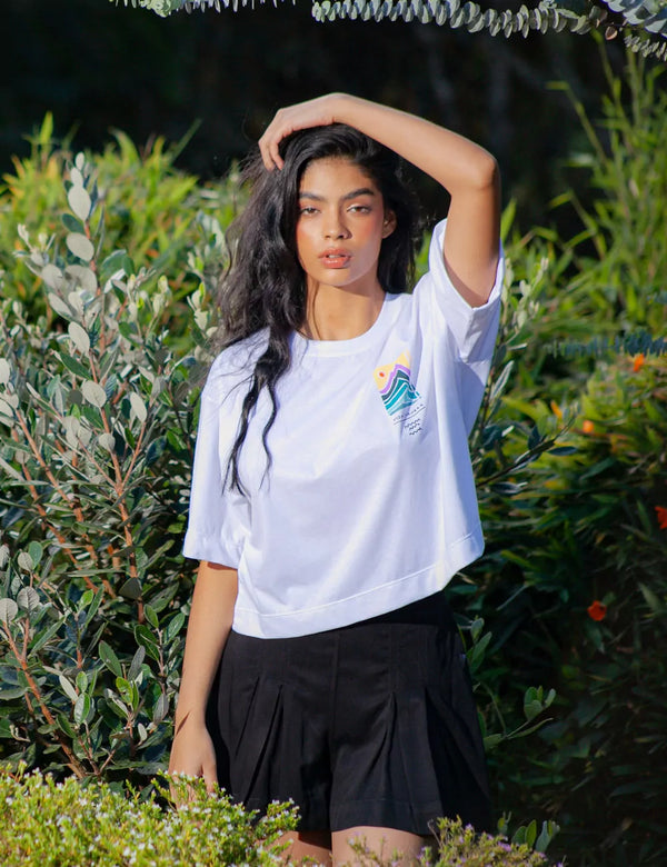 Camiseta Oversize Live Cool Blanco Mujer