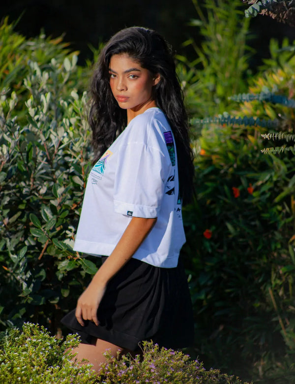 Camiseta Oversize Live Cool Blanco Mujer