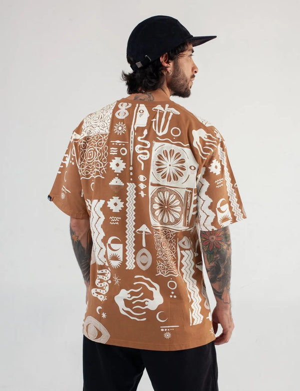 Camiseta Oversize Vurú tabaco para Hombre