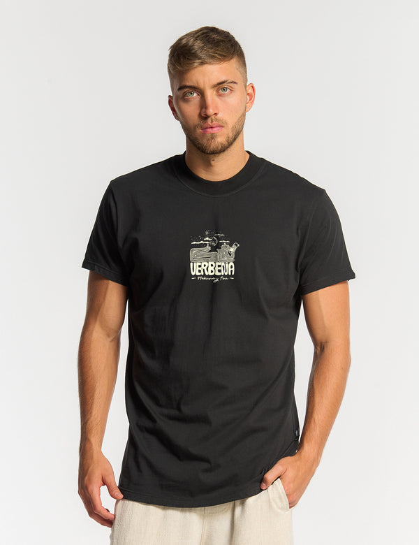 Camiseta Oversize Verbena negro Hombre