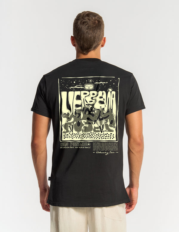 Camiseta Oversize Verbena negro Hombre