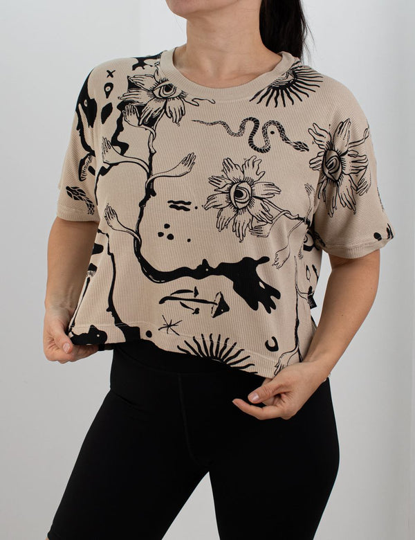 Camiseta manga incluida Bosque arena Mujer