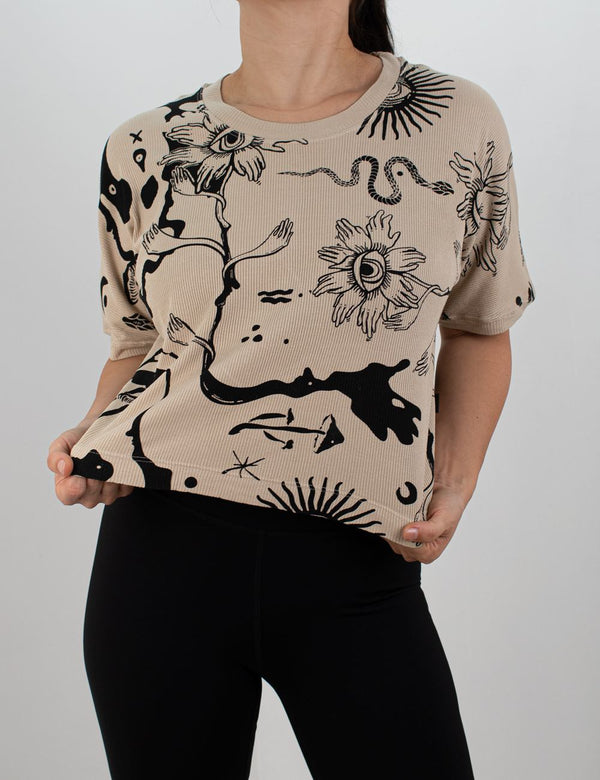 Camiseta manga incluida Bosque arena Mujer