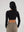 Crop Top manga larga Net negro Mujer