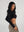 Crop Top manga larga Net negro Mujer