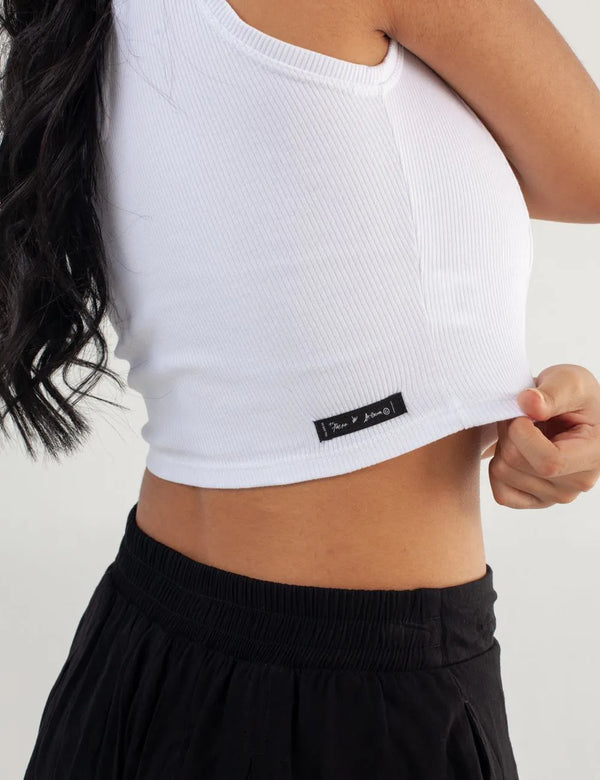 Crop Top Sisa Sepiolita blanco Mujer