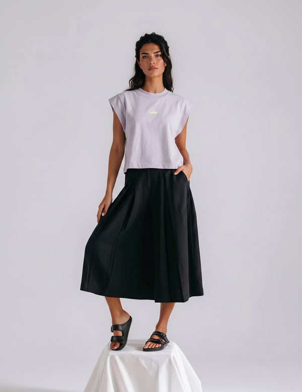 Camiseta holgada casco ovni lila mujer