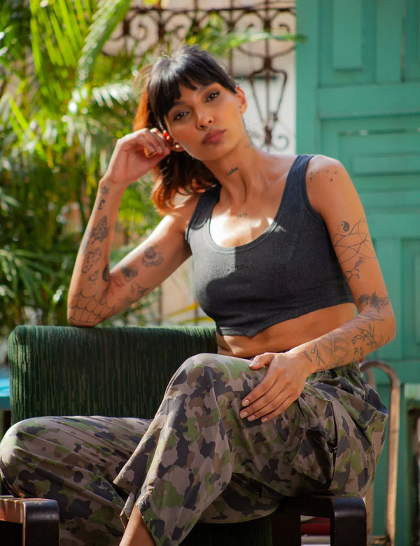 Pantalón Cargo militar multicolor Mujer