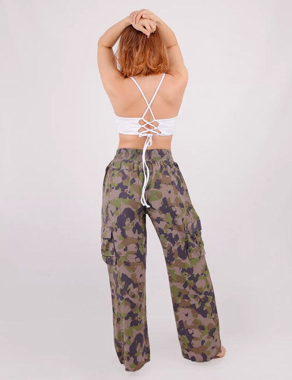 Pantalón Cargo militar multicolor Mujer