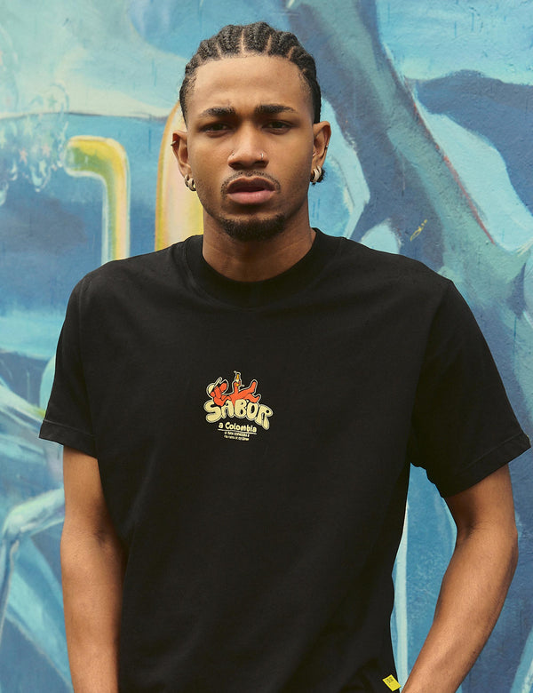 Camiseta Regular Fit Sabor a Colombia  negro unisex