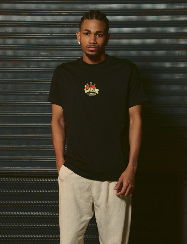 Camiseta Regular Fit Sabor a Colombia  negro unisex