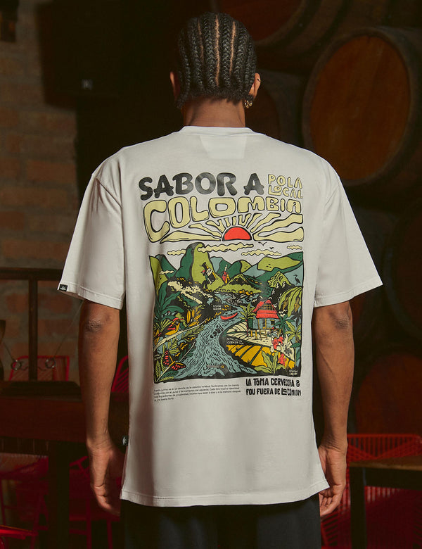 Camiseta Oversize Sabor a Colombia  crudo Unisex