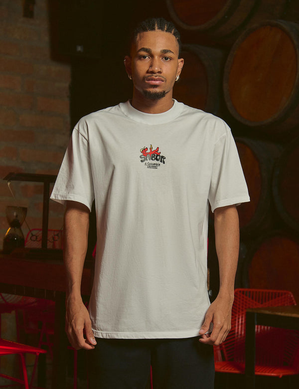 Camiseta Oversize Sabor a Colombia  crudo Unisex