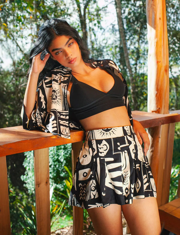 Short Prenses Set Pothole negro Mujer