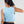 Crop Top Cuello Alto Lúpulo azul claro Mujer