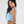 Crop Top Cuello Alto Lúpulo azul claro Mujer